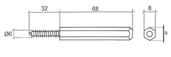 Skjult hyldebærer 8x68 mm t/svævehylde, elgalvaniseret