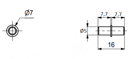 Hyldebærer Ø5 mm - til Ø5 mm hul, elgalvaniseret (10 stk)