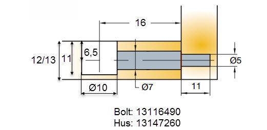 Samlebeslag hus (type 1) til 12-13 mm plade, zamak