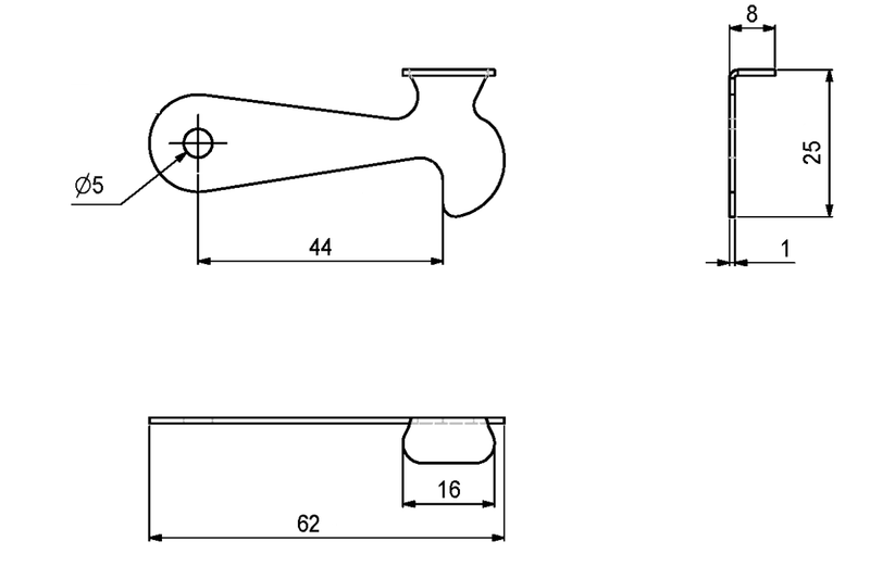 Hage 62x25 mm, elgalvaniseret