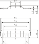 Ophængsbeslag 65x17 mm, elgalvaniseret