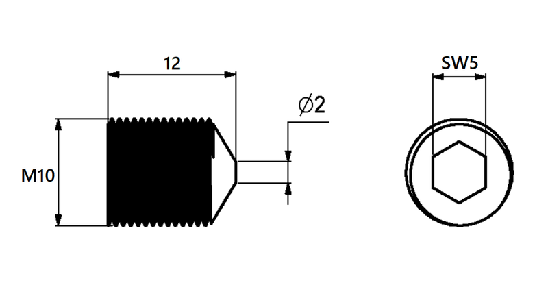 Samlebeslag M10 - Hus Ø15x19 mm + penol 12 mm, elgalvaniseret (sæt)