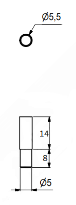 Hyldebærer Ø5/Ø5,5 mm - til Ø5 mm hul, elgalvaniseret (10 stk)