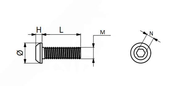 Bolt M6x12 mm m/rundt hoved, elgalvaniseret