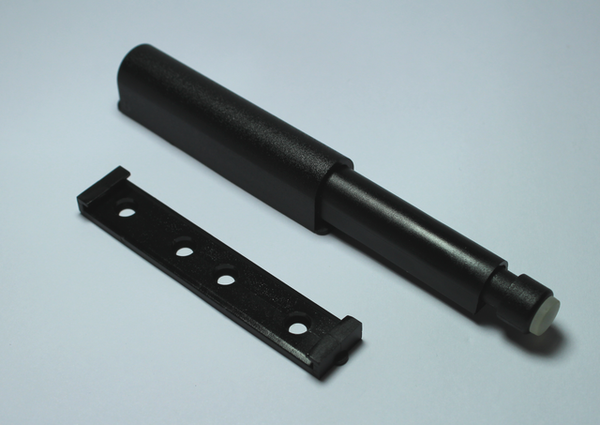 Lågeåbner "Push" 74x14,5 mm m/anslagsdæmper, sort