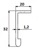 Aluminiumsgreb 128 mm c/c, anodiseret