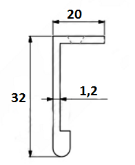 Aluminiumsgreb 128 mm c/c, anodiseret