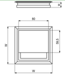 Kabelgennemføring 100x100 mm, sort aluminium