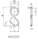 S-krog t/Ø25 mm stang, blank metal