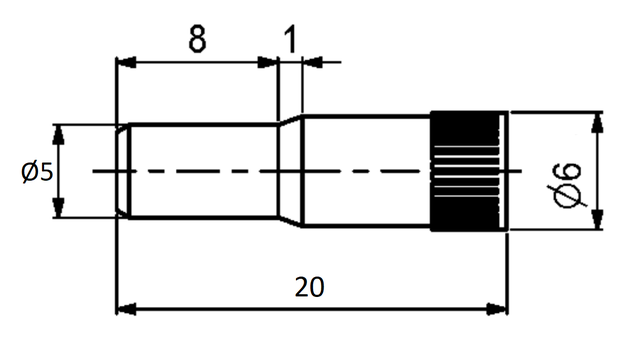 Hyldebærer Ø5x20 mm - til Ø5 mm hul, elgalvaniseret (10 stk)
