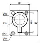 Lemmehank 38x50 mm, børstet