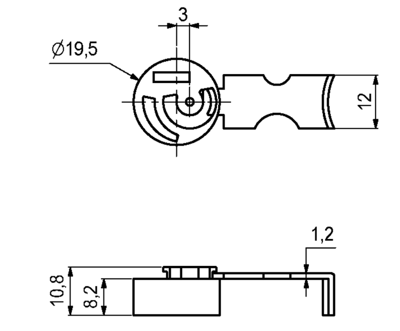 Samlebeslag t/rammer Ø20x11 mm, plastik/metal