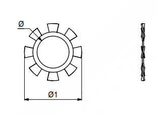 Tandskive Ø10,5xØ18x2,7 mm, elgalvaniseret (10 stk)