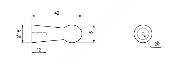 Træknag Ø15x42 mm, fyrretræ wengé