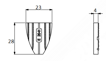 Geringssamler 28x23x4 mm, sort plastik (1 stk)