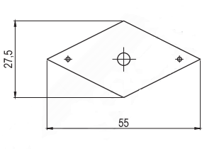 Dækplade til greb 55x27,5 mm, børstet metal