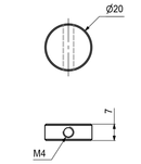 Bordpladesamlebeslag M4x50 mm, aluminium