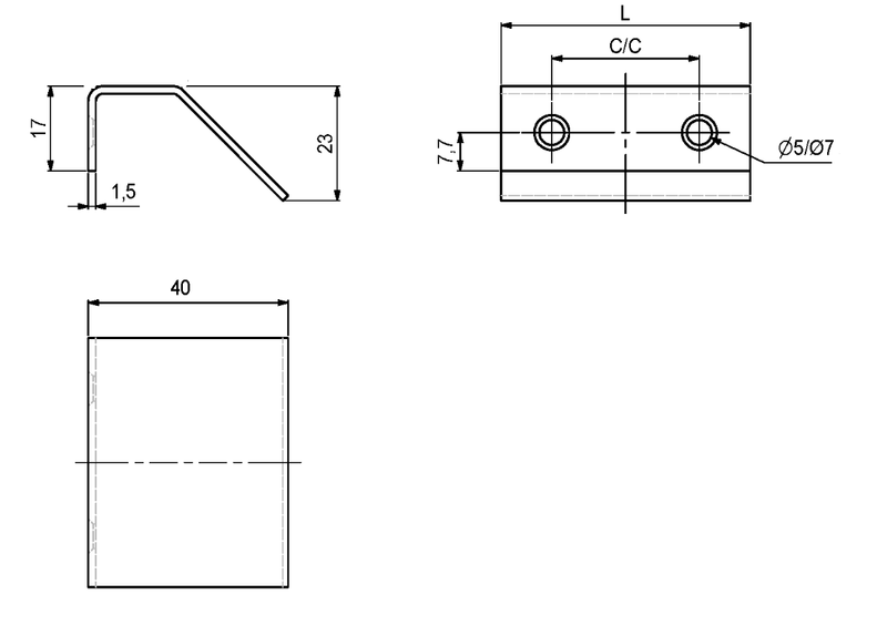 Metalgreb 50x17 mm, metal