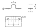 Ledningsholder 33x10x9 mm, elgalvaniseret