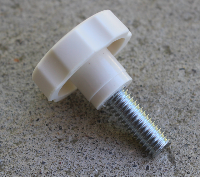 Fingerskrue M8x20 mm, hvid plastik