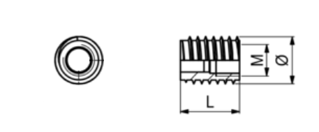 Iskruningsbøsning M4xØ6,5x10 mm, messing