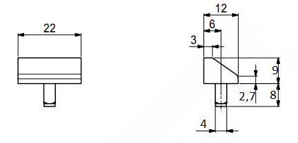 Hyldebærer t/Ø5 mm hul firkantet, transparent (10 stk)