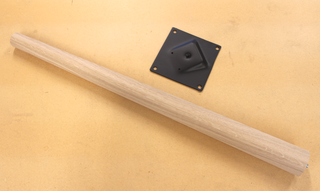 Bordben til spisebord Ø58x705 mm incl. beslag til montering, ubehandlet egetræ