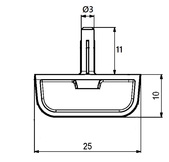 Hyldebærer Ø3 mm T-model, metal (10 stk)