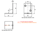 Vinkel 36x36x26x1,8 mm med 4 huller, elgalvaniseret