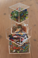 Interiørkasser til skuffe - 4 stk + 1 låg, transparent plastik (sæt) - 2. sortering