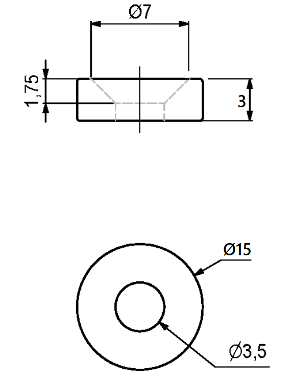 Magnet (5 kg) Ø15x3 mm, metal