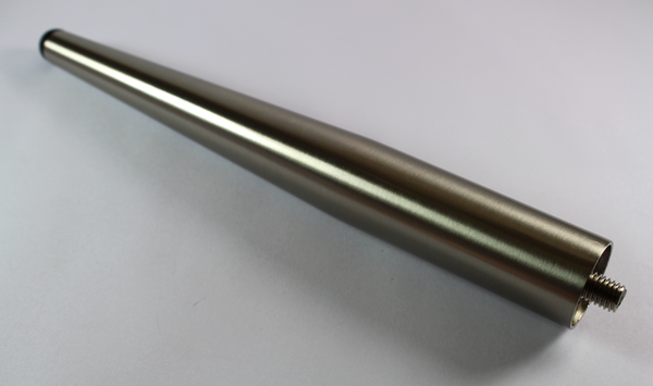 Møbelben Ø25x200 mm incl. beslag til montering, metal børstet stål