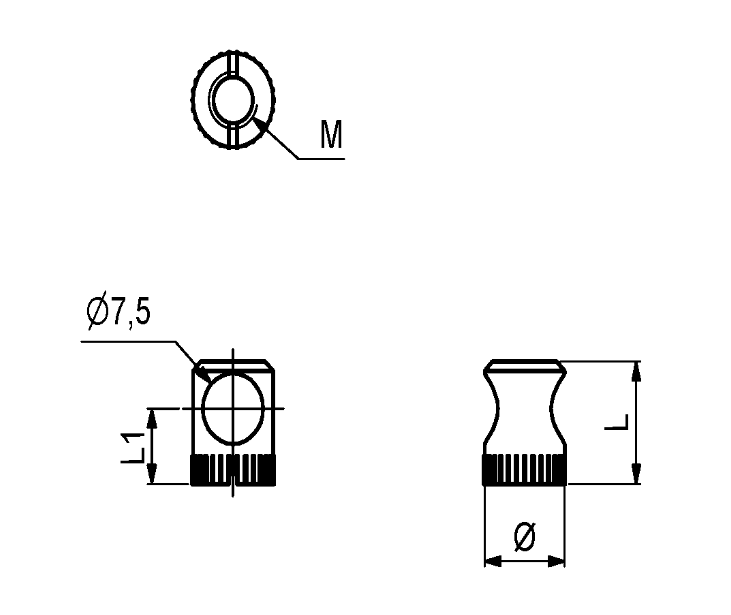 Samlebeslag hus M6xØ10x13 mm, metal