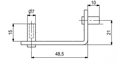 Sengebeslag t/bund 57x20 mm, elgalvaniseret