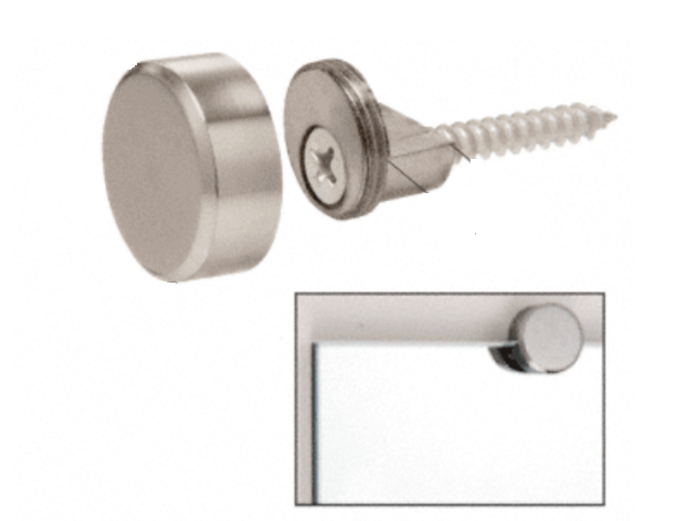 Spejlophæng t/4-6 mm spejl, mat chrom (4 stk)