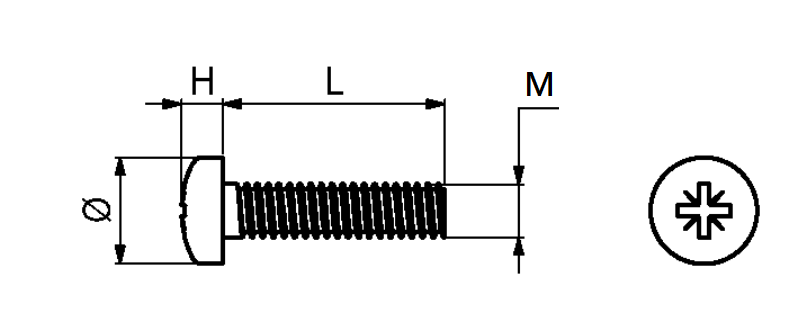 Bolt M5 mm m/rundt hoved, elgalvaniseret