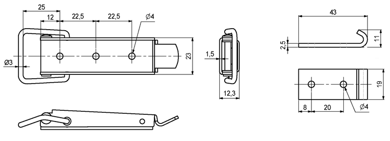 Spændebeslag 138 mm, elgalvaniseret