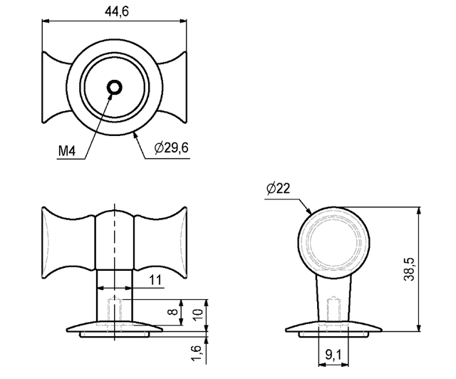 Metalknop "Samsø" Ø22 mm, mat