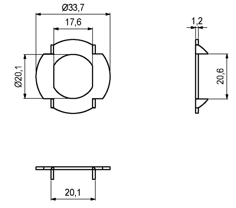 Låseskive til møbellås Ø18,5 mm, elgalvaniseret