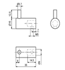 Knag til bad Ø16x35 mm, rustfri stål