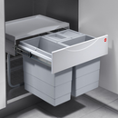 Affaldspand 1x12L og 2x8,5L t/bundmontering, lysgrå plastik