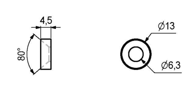 Facetskive Ø13x4,5 mm, sortgalvaniseret stål