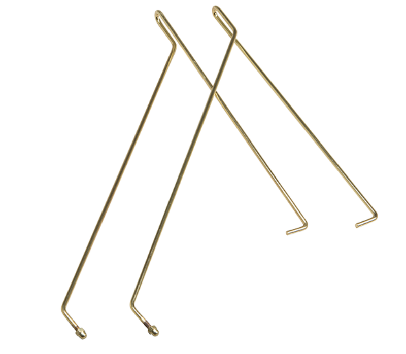 Hyldeholder Ø4x244 mm, messingfarvet metal (H+V = 1 sæt)