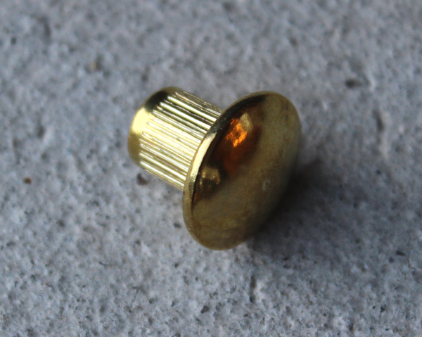 Møbelhoved M6xØ8x10 mm, messingbelagt