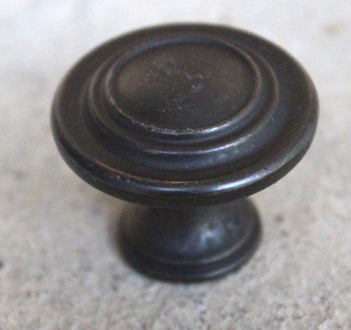 Metalknop Ø32x26 mm, brun antik