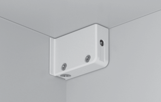 Ophængsbeslag t/skab 39x59x18 mm, hvid plastik (sæt)