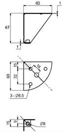 Møbelben til skabe (FÅ STK PÅ LAGER) 60x60x67 mm, gråmalet metal
