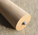 Møbelben til skabe Ø46 mm incl. beslag til montering, ubehandlet egetræ