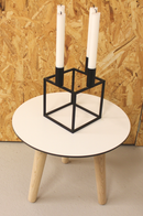 Møbelben til skabe Ø46 mm incl. beslag til montering, ubehandlet egetræ