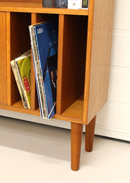 Møbelben til skabe Ø46x200 mm incl. beslag til montering, teakbejdset asketræ